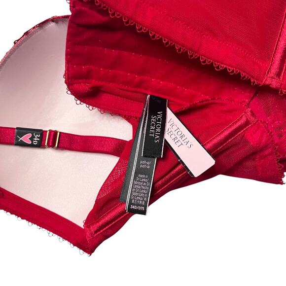 Victoria's Secret Floral Embroidery Shimmer Push-Up Corset Size 34D - Picture 4 of 4